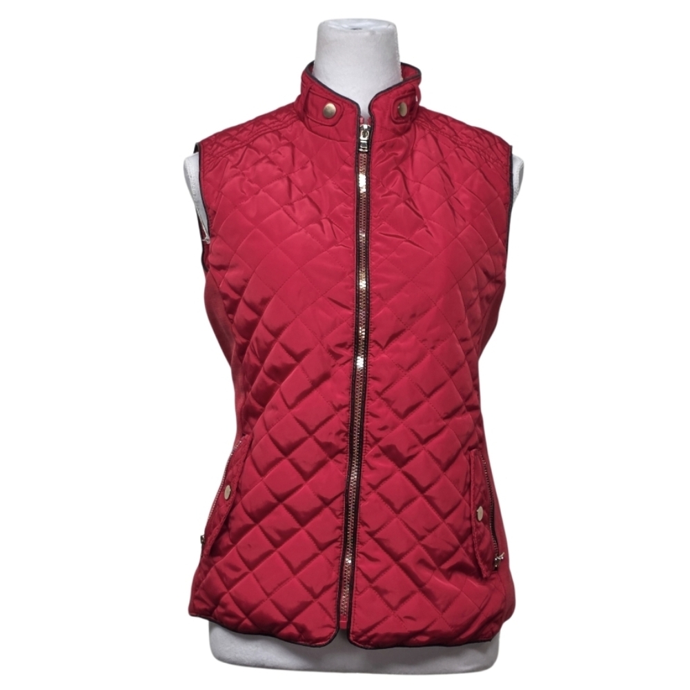 Cavalini Red Quilted Women's Vest Size Medium
